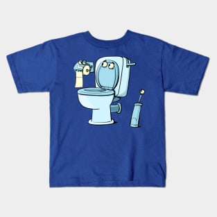 toilet bowl and toilet paper holder Kids T-Shirt